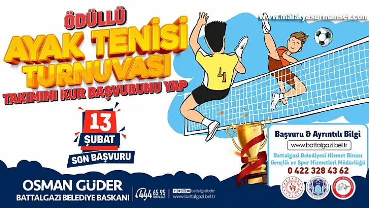 Battalgazi'de ödüllü ayak tenisi turnuvası