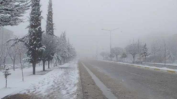 Besni'de kar yağışı