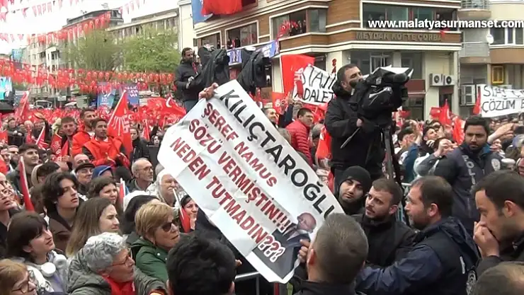 CHP mitinginde Kılıçdaroğlu'na tepki: Şeref, namus sözü vermiştin, neden tutmadın?