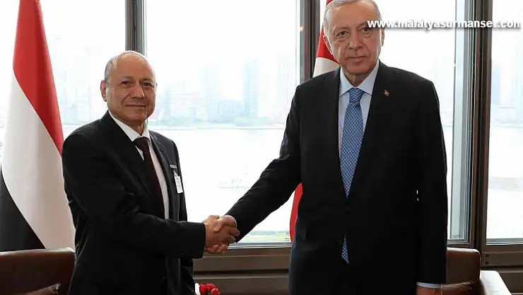 Cumhurbaşkanı Erdoğan, Yemen Cumhurbaşkanlığı Liderlik Konseyi Başkanı el-Alimi ile görüştü