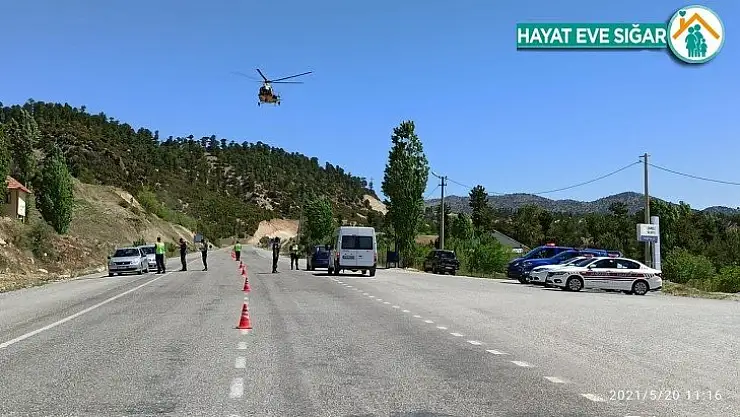 Denizli'de sürücüler havadan denetlendi