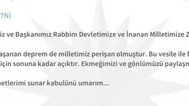 Depremden sonra CİMER'e destek mesajı yağdı