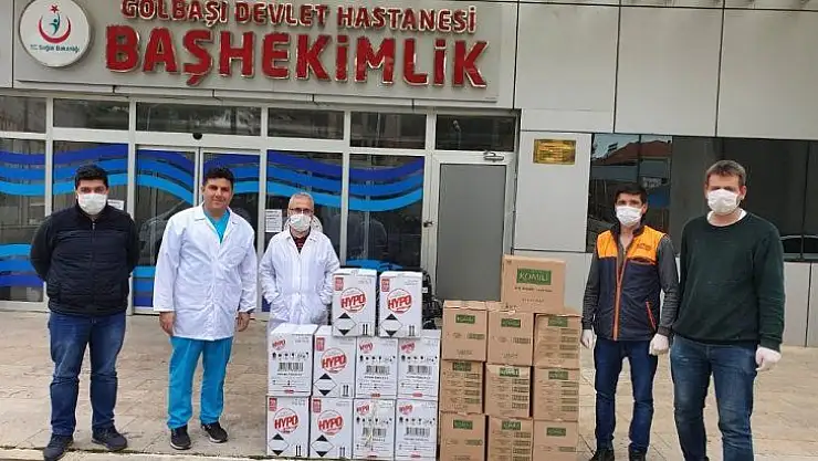 Devlet hastanesine dezenfektan bağışı