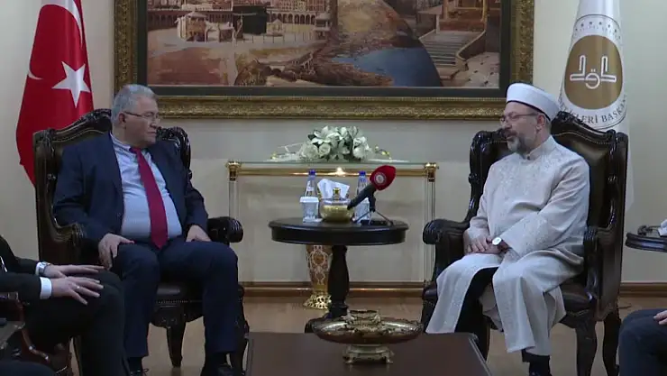 Diyanet İşleri Başkanı Erbaş, Kudüs Üniversitesi Rektörü Kishek'i kabul etti