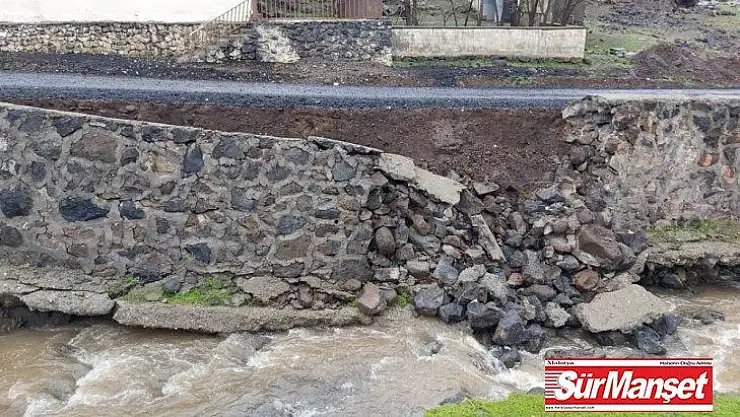 Diyarbakır'da şiddetli yağış nedeniyle istinat duvarı çöktü