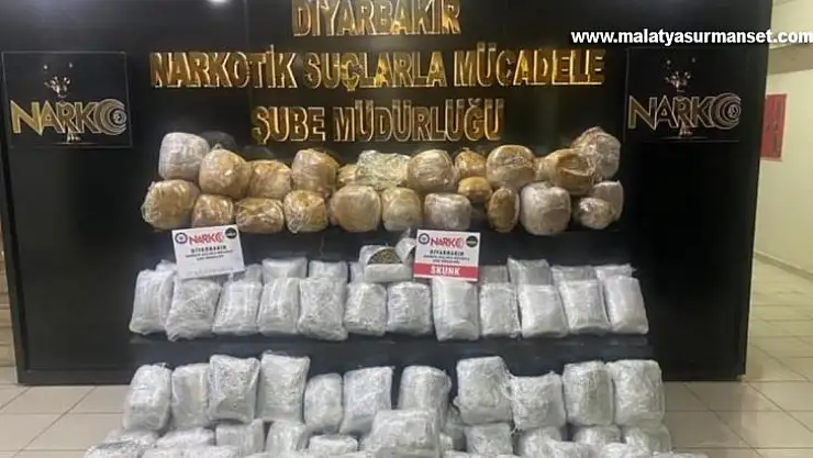 Diyarbakır'da uyuşturucu tacirlerine darbe: 157 kilo skunk ele geçirildi