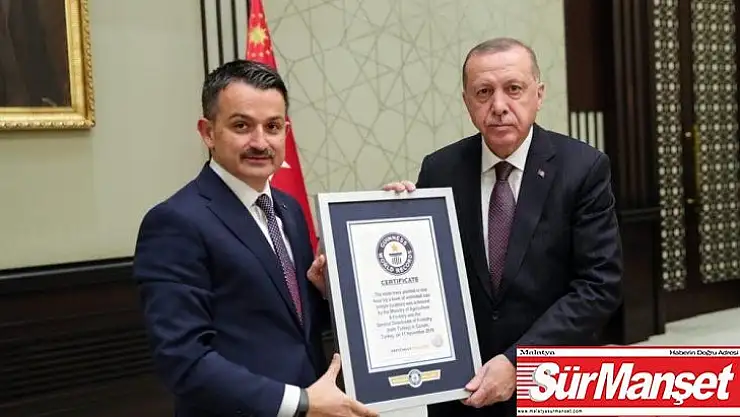 Dünya rekoru belgesi Cumhurbaşkanı Erdoğan'a verildi