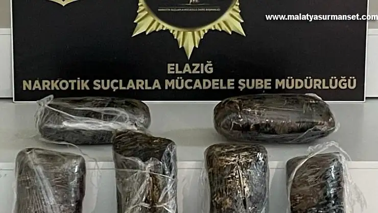 Elazığ'da 7 kilo uyuşturucuyla yakalanan şüpheli tutuklandı