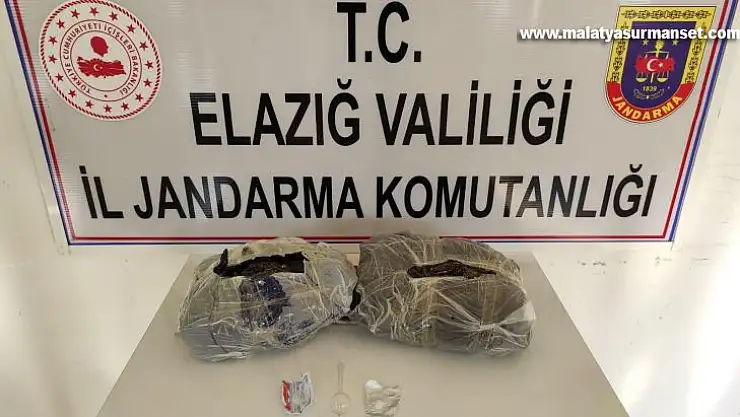 Elazığ'da el çantasında 2 kilo 150 gram esrar ele geçirildi