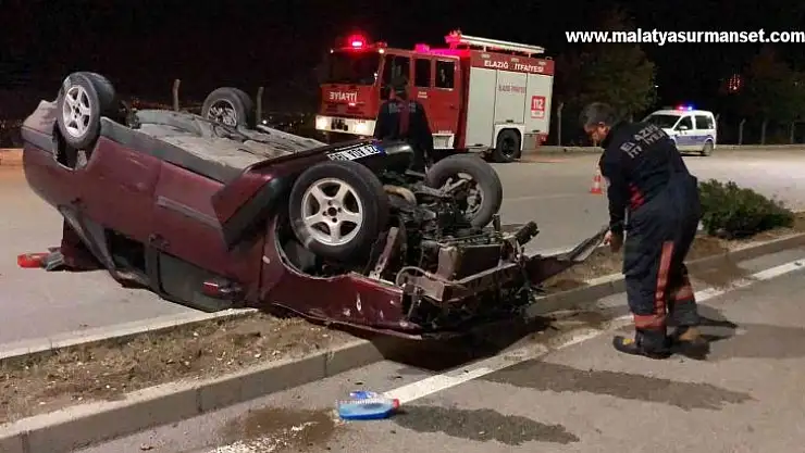 Elazığ'da otomobil takla attı: 3 yaralı