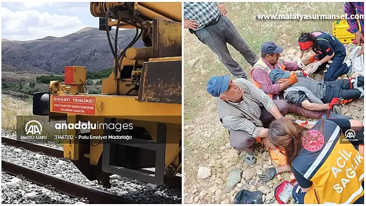 Elazığ'da yük treninin çarptığı 2 işçi yaralandı