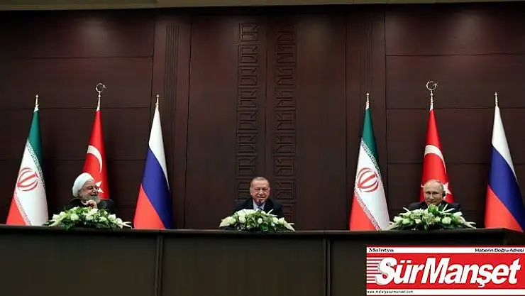 Erdoğan-Putin-Ruhani ortak basın toplantısı