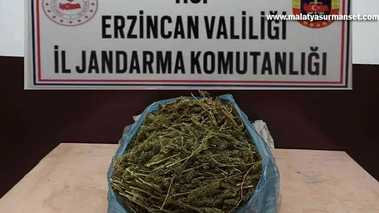 Erzincan'da 2 kilo 848 gram kubar esrar ele geçirildi