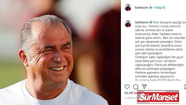 Fatih Terim Hastane aşamasını tamamlayıp evimdeki aşamaya geçiyorum