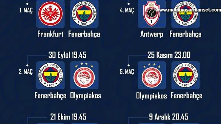 Fenerbahçe'nin UEFA Avrupa Ligi fikstürü belli oldu