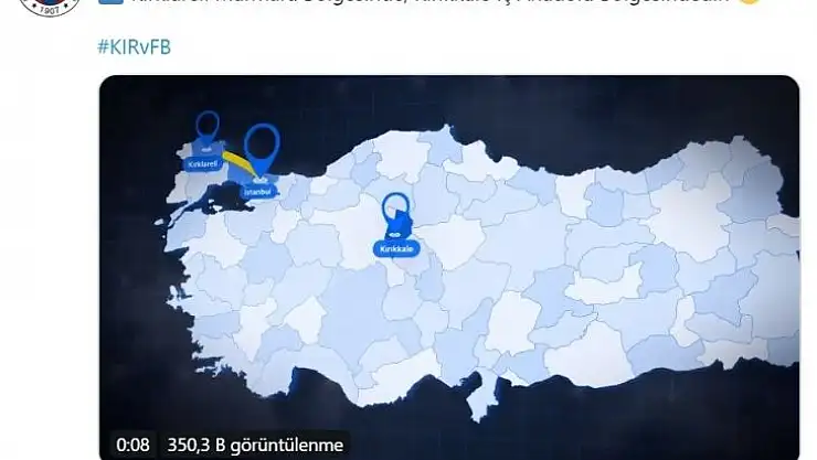 Fenerbahçe'den coğrafya dersi: Kırıkkale'nin yerini haritadan gösterdi