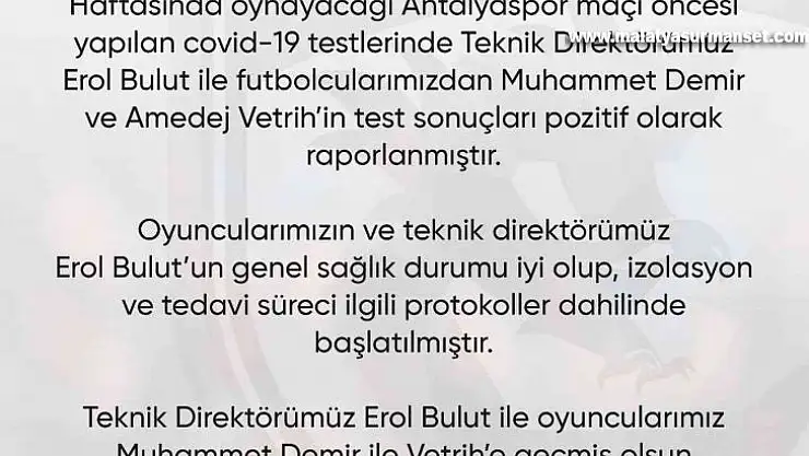 Gaziantep FK'da korona virüs şoku