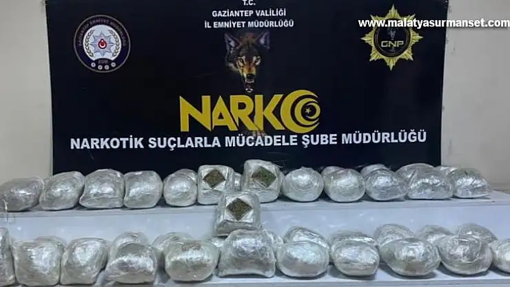 Gaziantep'te 28 kilo esrar ele geçirildi
