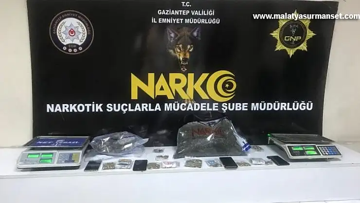 Gaziantep'te 5 kilo 700 gram esrar ele geçriidli