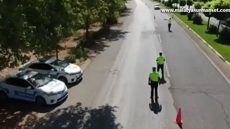 Gaziantep'te araçlar dronla denetlendi