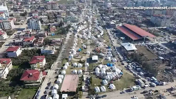 Gaziantep'te çadır kent havadan görüntülendi