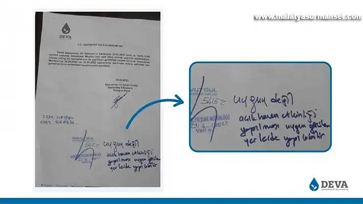 Gaziantep Valiliğinden DEVA Partisine 'miting yeri' cevabı