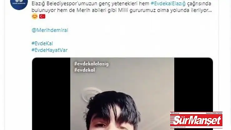 Genç sporcuların 'Evde kal Elazığ' klibine Melih Demiral'dan destek