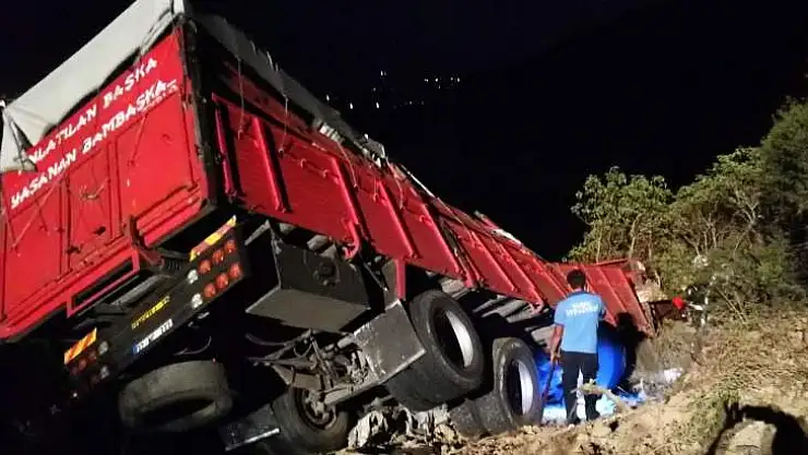 Patates yüklü kamyon uçuruma yuvarlandı: 1 ölü