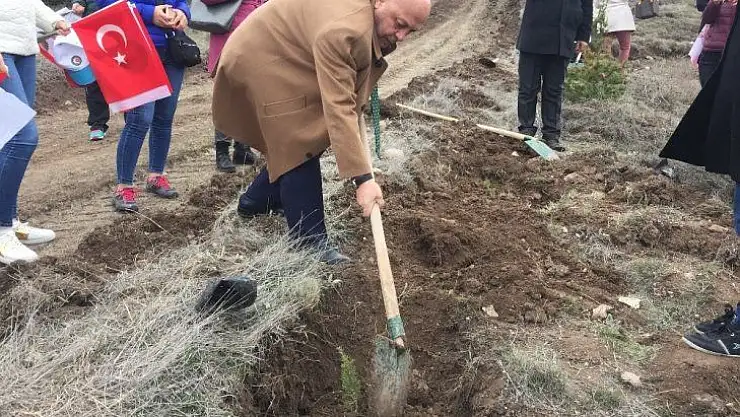 HAK-İŞ İdlib şehitleri anısına yüzlerce fidanı toprakla buluşturdu