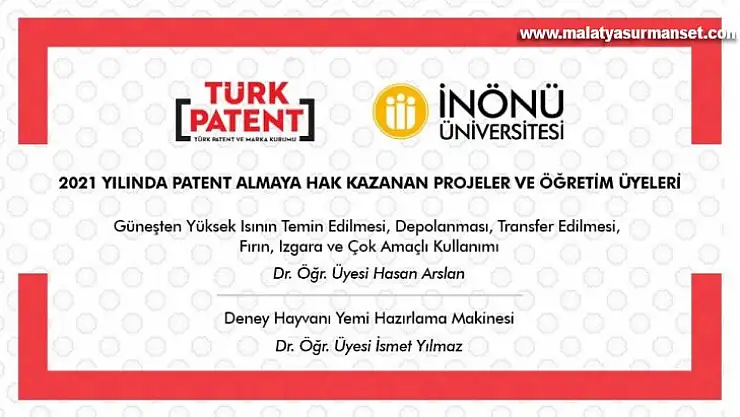 İki bilimsel araştırma projelerine patent