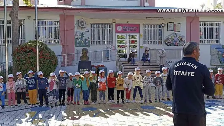 İtfaiyecilerden, minik öğrencilere yangın eğitimi