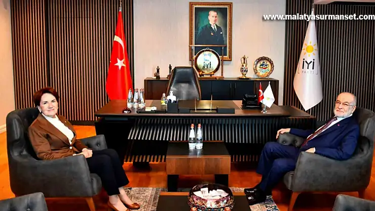 İYİ Parti lideri Akşener, Saadet Partisi lideri Karamollaoğlu'yla bir araya geldi