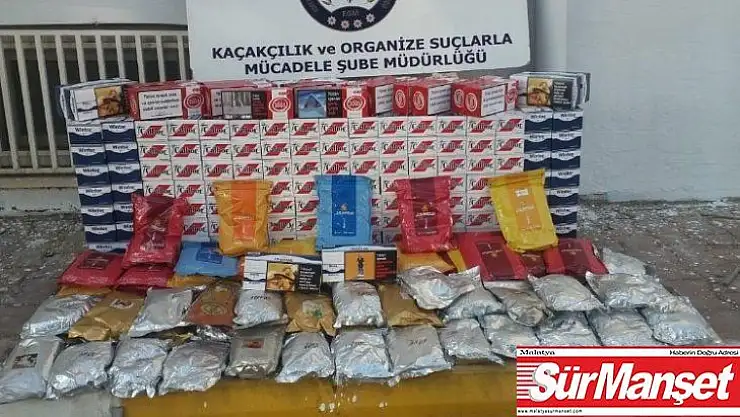 Kaçak nargile tütünleri ile makaronlar ele geçirildi