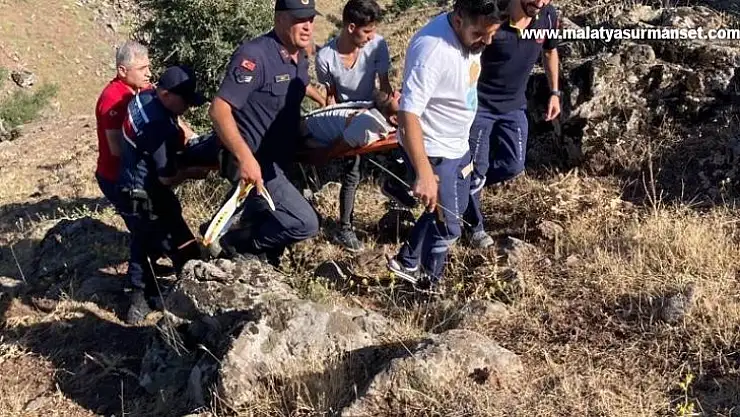 Kaçan keçiyi yakalamak isteyen kayalılardan yuvarlandı