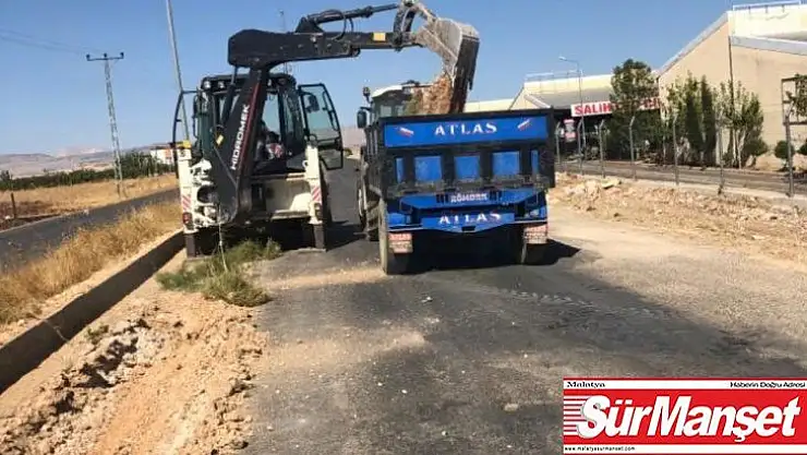 Kahta OSB bağlantı yolu onarılıyor