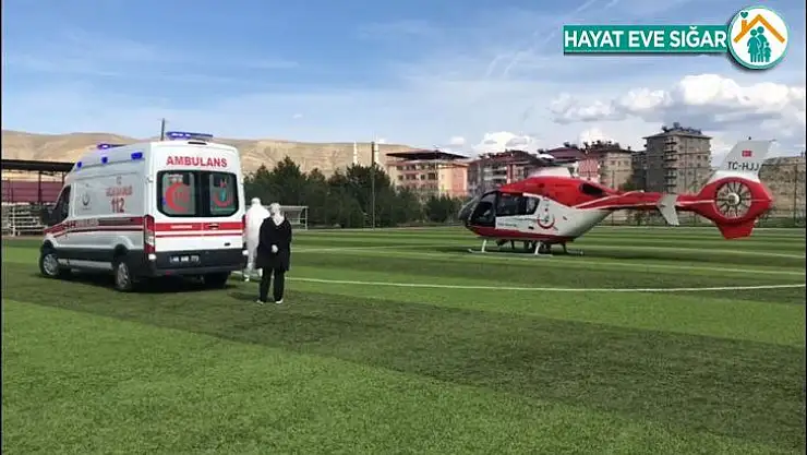 Kalp krizi geçirdi hava ambulansıyla hastaneye yetiştirildi
