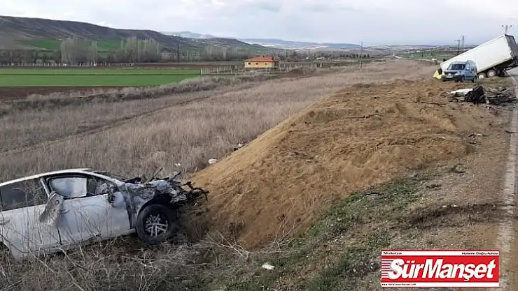 Kamyon ve otomobil kafa kafaya çarpıştı: 2 yaralı
