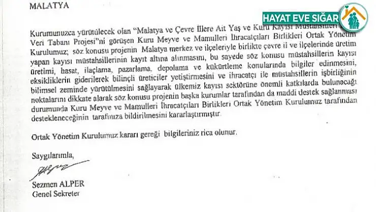 Kayısı rekoltesi tartışmalarına Kayısı Derneği de katıldı