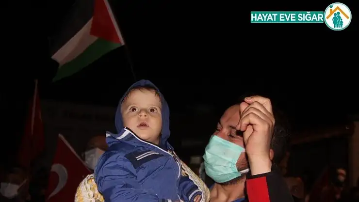 Kayseri'de binlerce kişi Filistin'e destek için toplandı