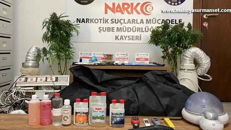 Kayseri'de uyuşturucu imalatı yapılan eve operasyon