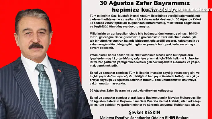 Keskin, '30 Ağustos Zaferinin ruhunu unutmadık, unutmayacağız, unutturmayacağız'