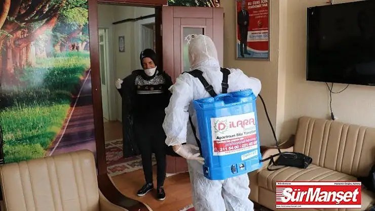 Kıyafetleri ile dezenfekte oldu