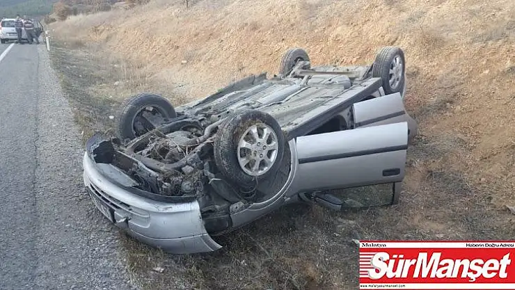 Kontrolden çıkan otomobil şarampole yuvarlandı 1 hafif yaralı
