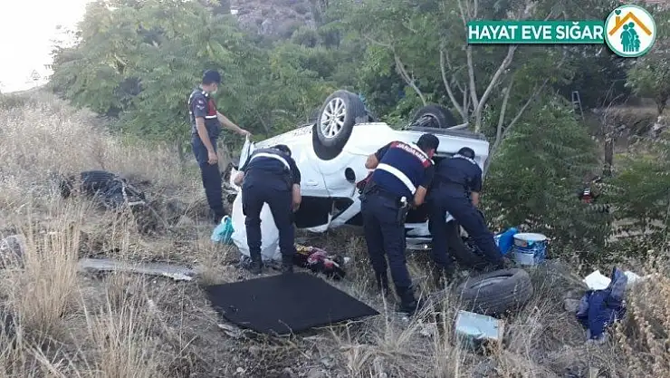 Kontrolden çıkan otomobil takla attı,:5 yaralı
