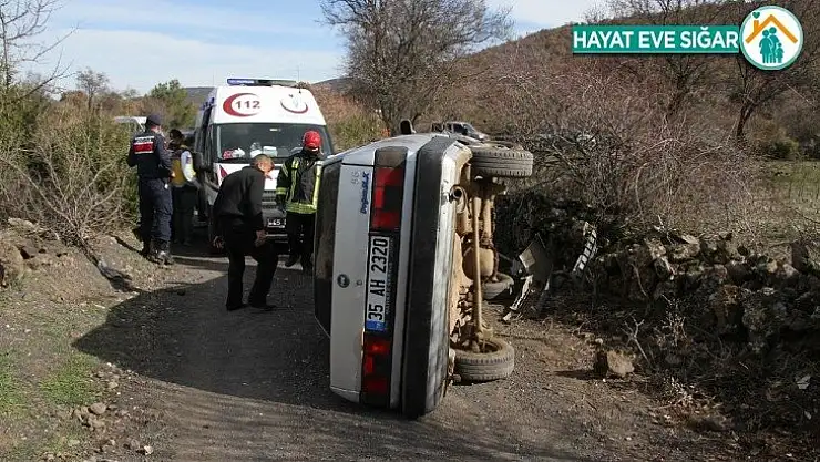 Kontrolden çıkan otomobil yan yattı: 1 yaralı