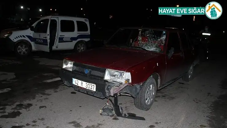 Konya'da otomobil yayaya çarptı: 1 yaralı