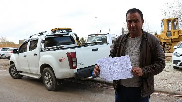 Konya'daki kamyonete İstanbul'dan ceza kesildi