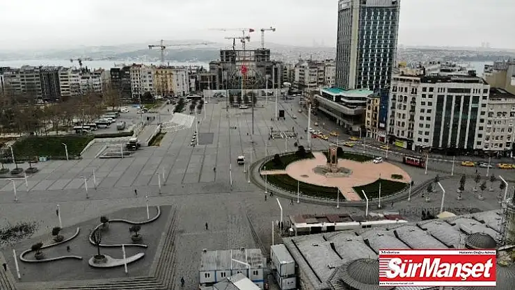 Korona virüs salgını nedeniyle Taksim ve İstiklal Caddesi boş kaldı