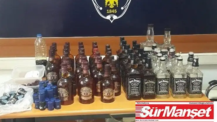 Kuaförde 36 şişe kaçak alkol ele geçirildi