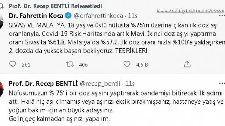 Malatya aşıda artık Mavi